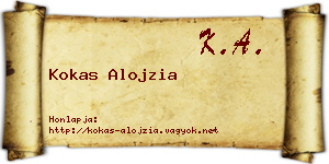 Kokas Alojzia névjegykártya